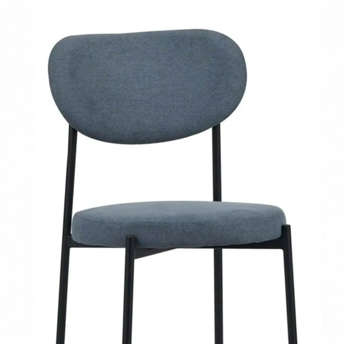 Taburete Alto con Asiento Tapizado en Azul MAUI 30-152