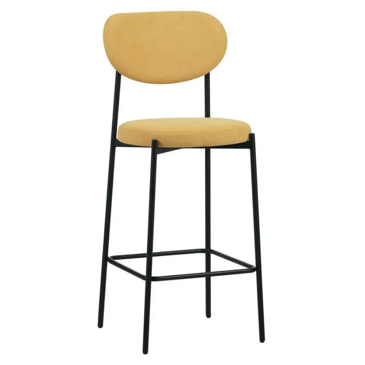 Taburete Alto con Asiento Tapizado en Mostaza MAUI 30-150
