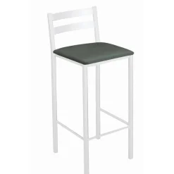 Taburete Alto con Reposapiés de Aluminio de color Blanco 797/BL