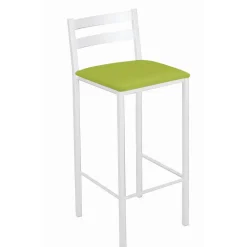 Taburete Alto con Reposapiés de Aluminio de color Blanco 797/BL