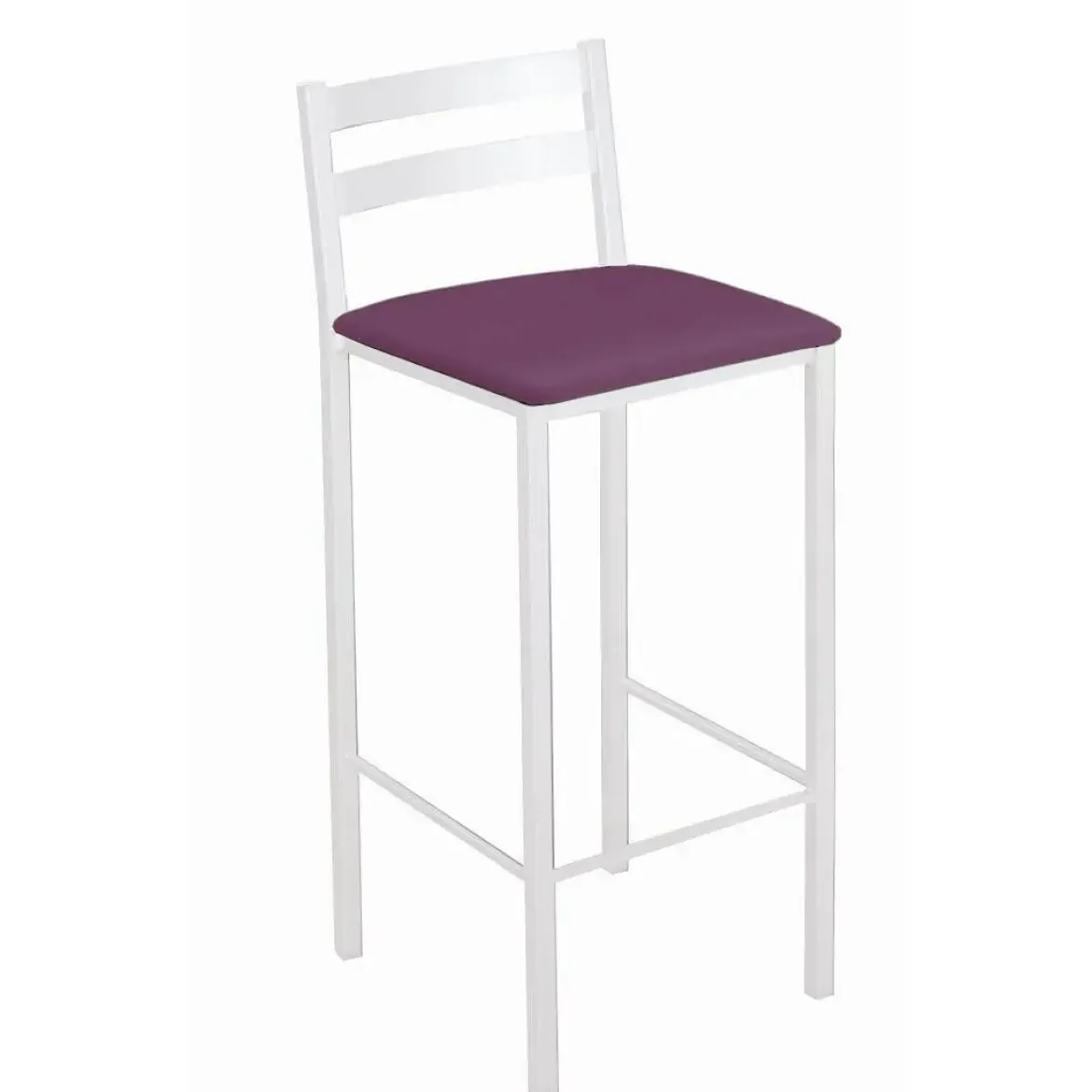 Taburete Alto con Reposapiés de Aluminio de color Blanco 797/BL