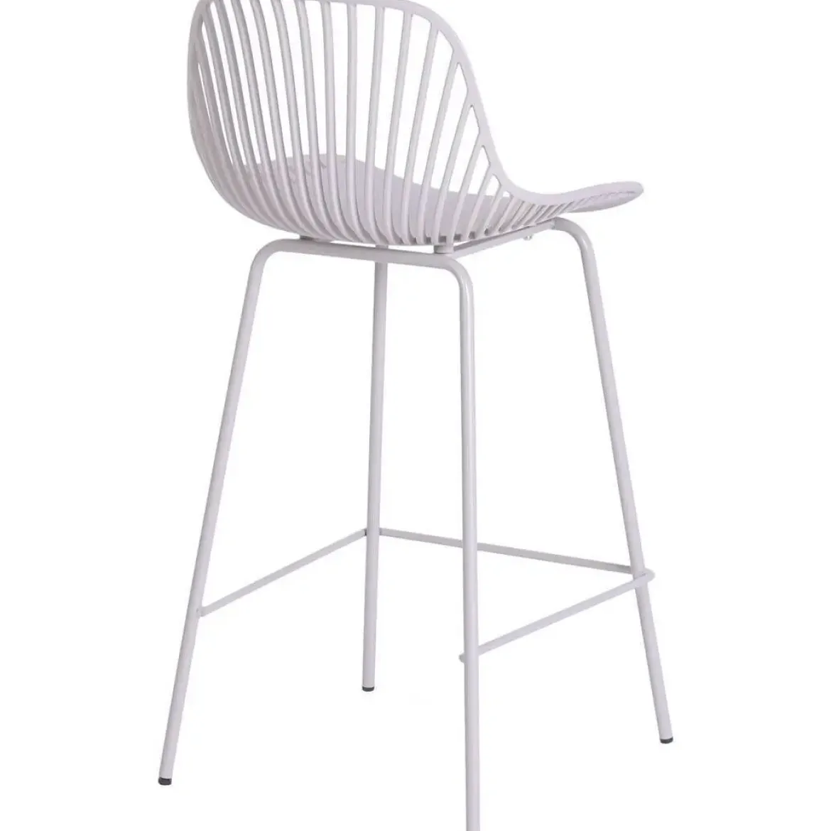 Taburete Alto con Respaldo de Polipropileno y Metal