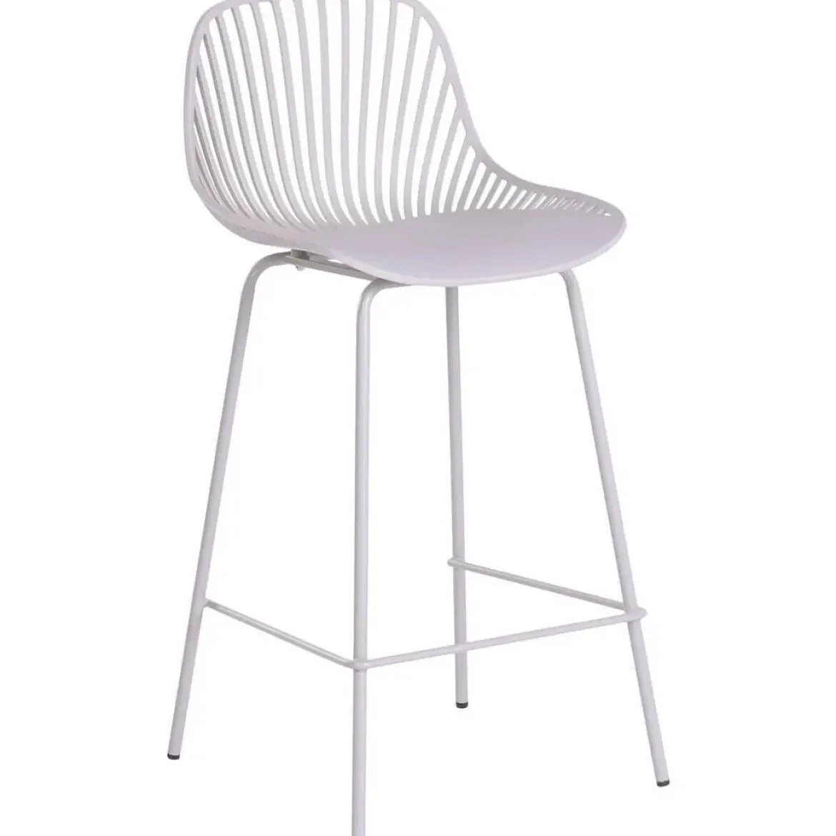 Taburete Alto con Respaldo de Polipropileno y Metal