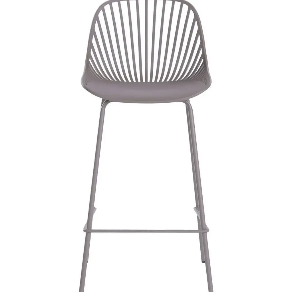 Taburete Alto con Respaldo de Polipropileno y Metal