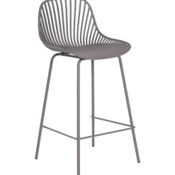 Taburete Alto con Respaldo de Polipropileno y Metal