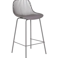 Taburete Alto con Respaldo de Polipropileno y Metal