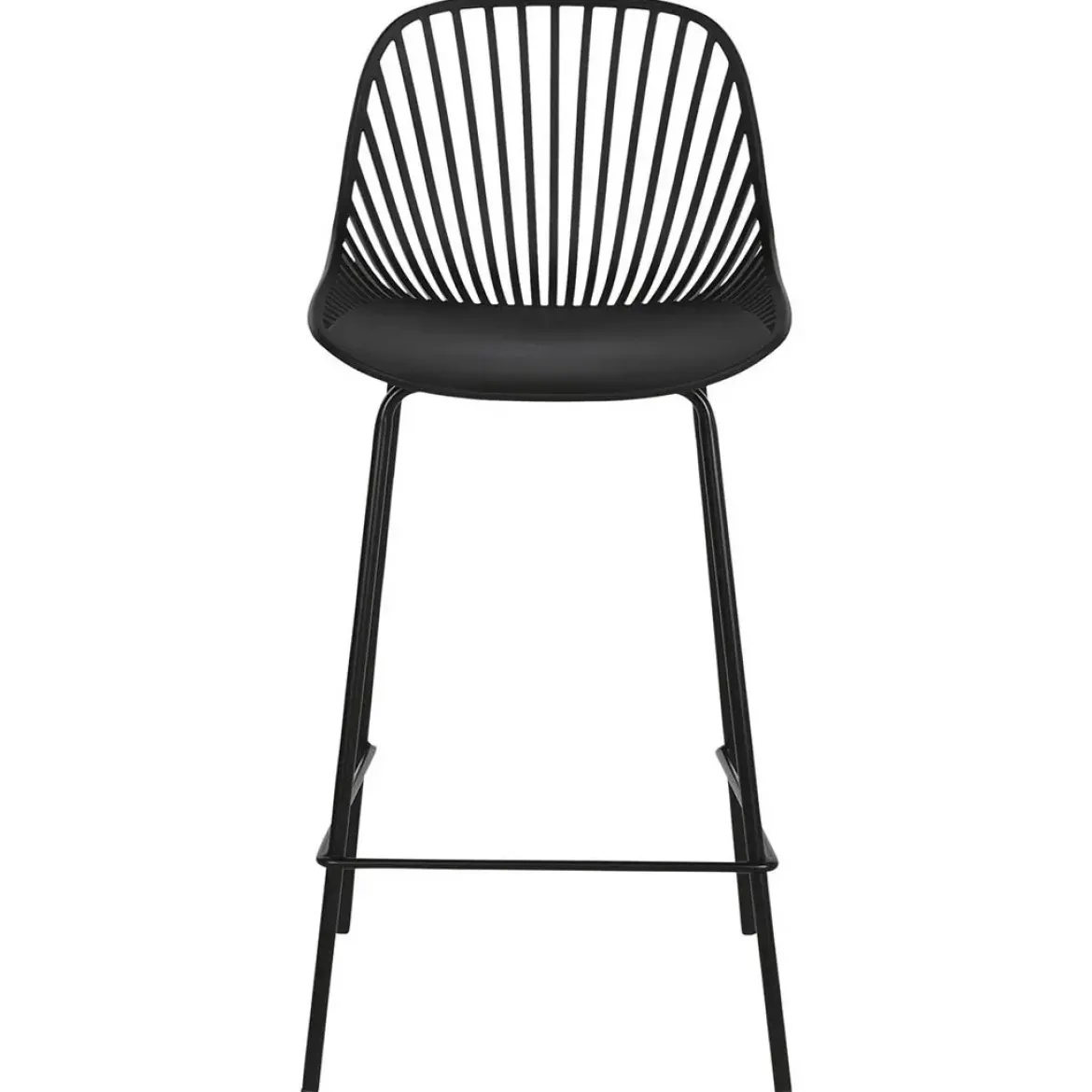Taburete Alto con Respaldo de Polipropileno y Metal