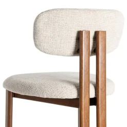 Taburete Alto de Cocina Beige con Base Madera 614632