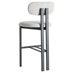 Taburete Alto de Cocina Gris con Base Madera 614634