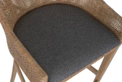 Taburete Alto de Ratán y Madera de Mindi GrisMB-228500