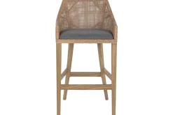 Taburete Alto de Ratán y Madera de Mindi GrisMB-228500