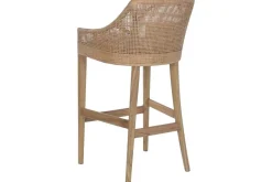 Taburete Alto de Ratán y Madera de Mindi GrisMB-228500