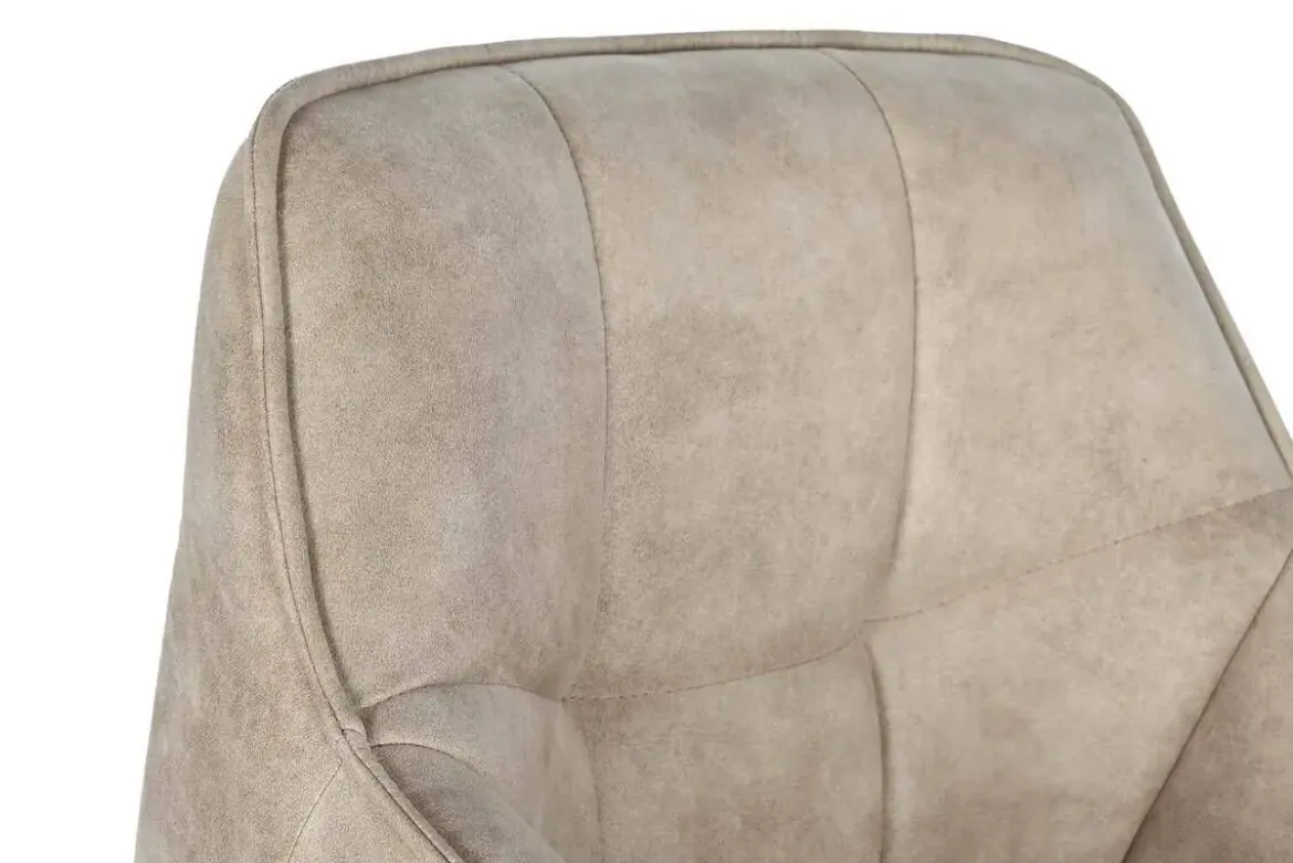 Taburete Alto en Símil Piel con Estructura Metálica Beige MB-207831