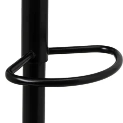 Taburete Alto Regulable de Cuero Sintético Negro 805401