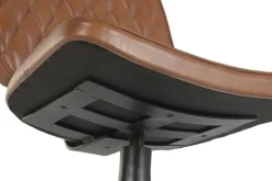 Taburete Alto Tapizado en Piel Sintética Marrón MB-223595