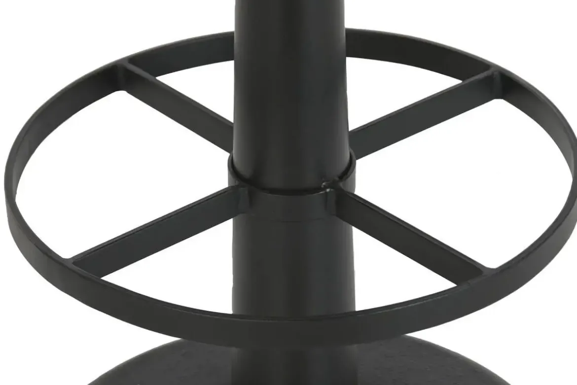 Taburete Alto Tapizado en Piel Sintética Marrón MB-223595