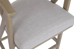Taburete Alto Tapizado en Poliéster y Madera de Fresno MB-225985