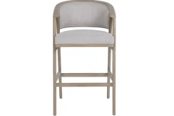 Taburete Alto Tapizado en Poliéster y Madera de Fresno MB-225985