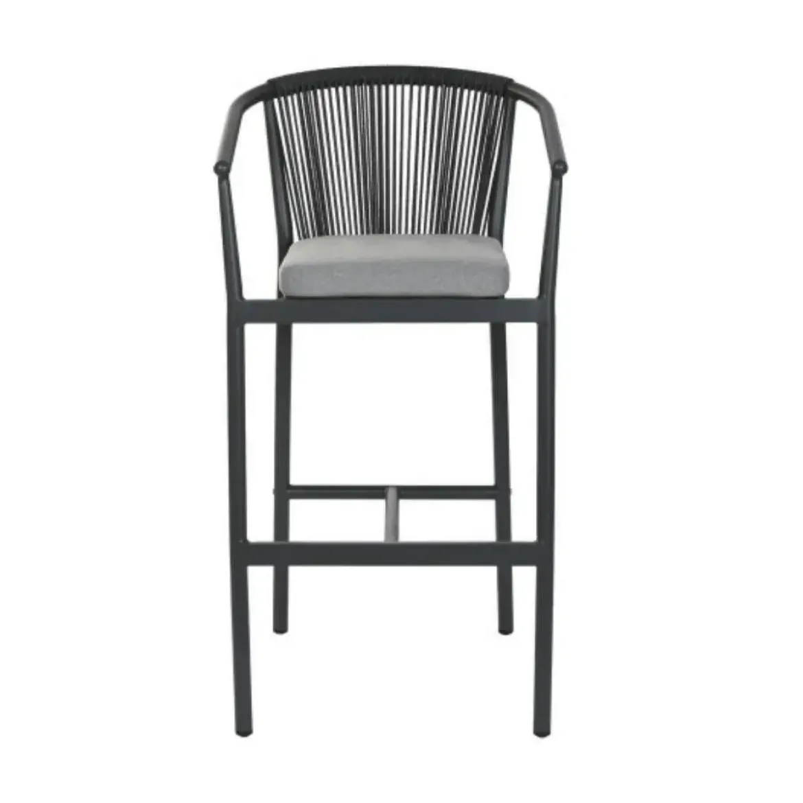 Taburete de Aluminio- Ratán Tapizado MB-218354
