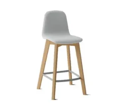 Taburete de 80 cm con Patas de Madera y Asiento Tapizado DOLCE