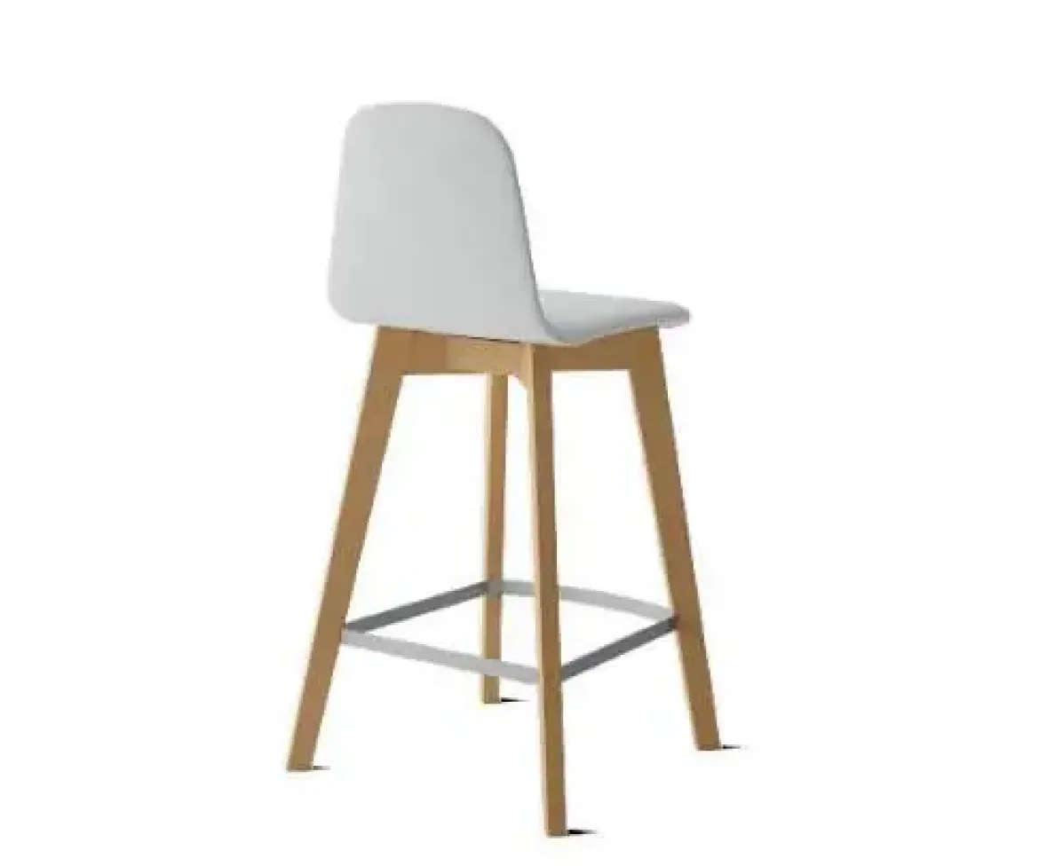 Taburete de 65 cm con Patas de Madera y Asiento Tapizado DOLCE