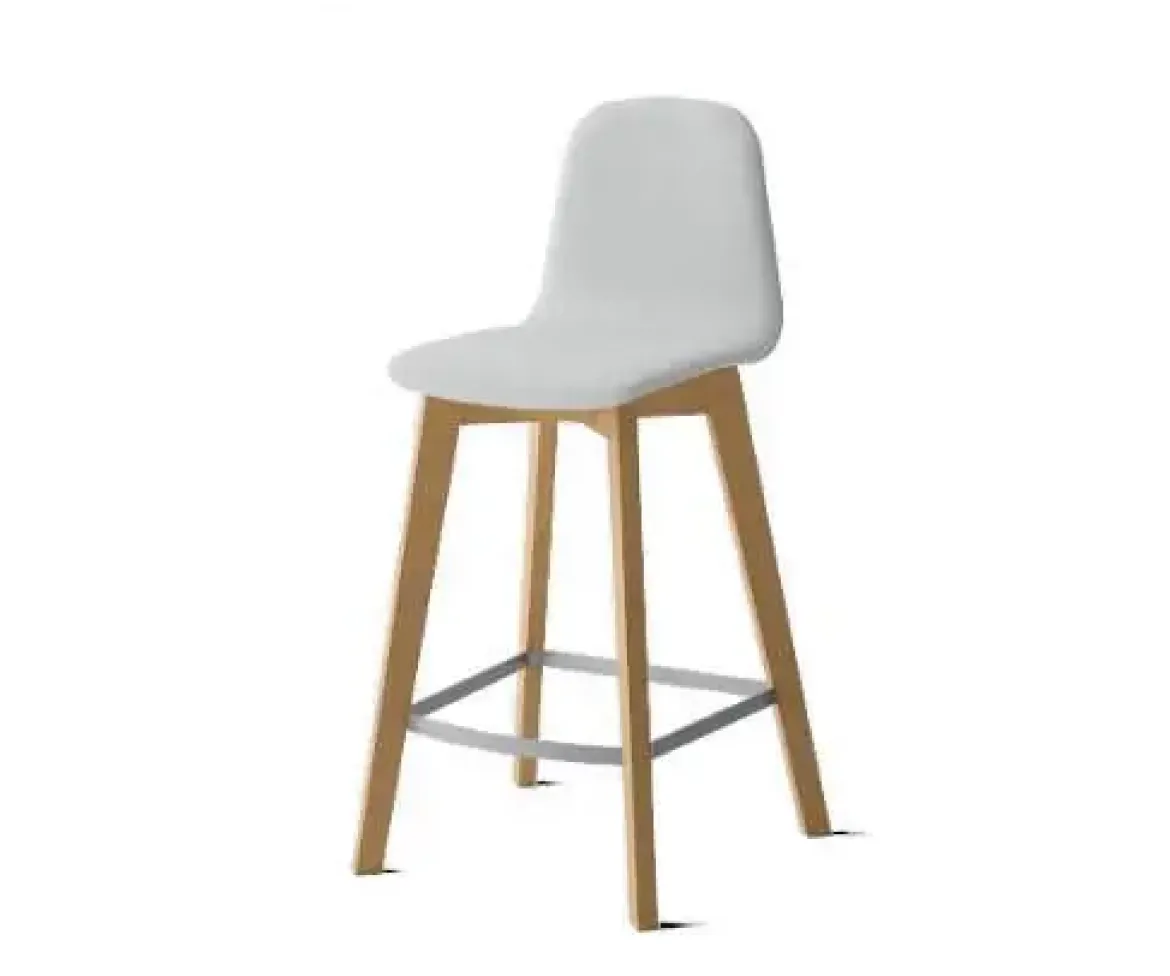 Taburete de 65 cm con Patas de Madera y Asiento Tapizado DOLCE