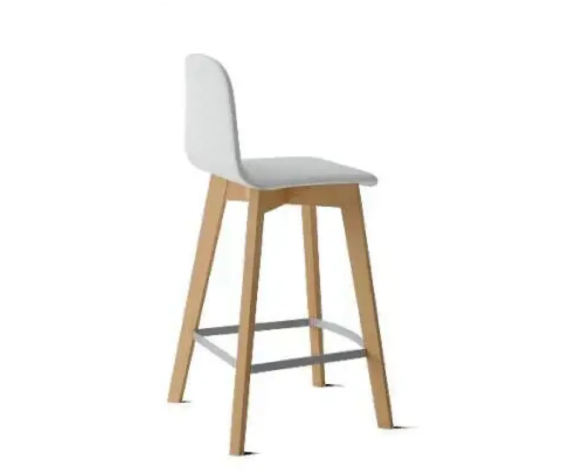 Taburete de 65 cm con Patas de Madera y Asiento Tapizado DOLCE