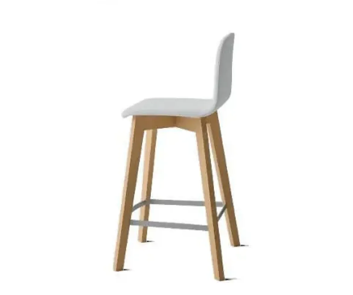 Taburete de 65 cm con Patas de Madera y Asiento Tapizado DOLCE