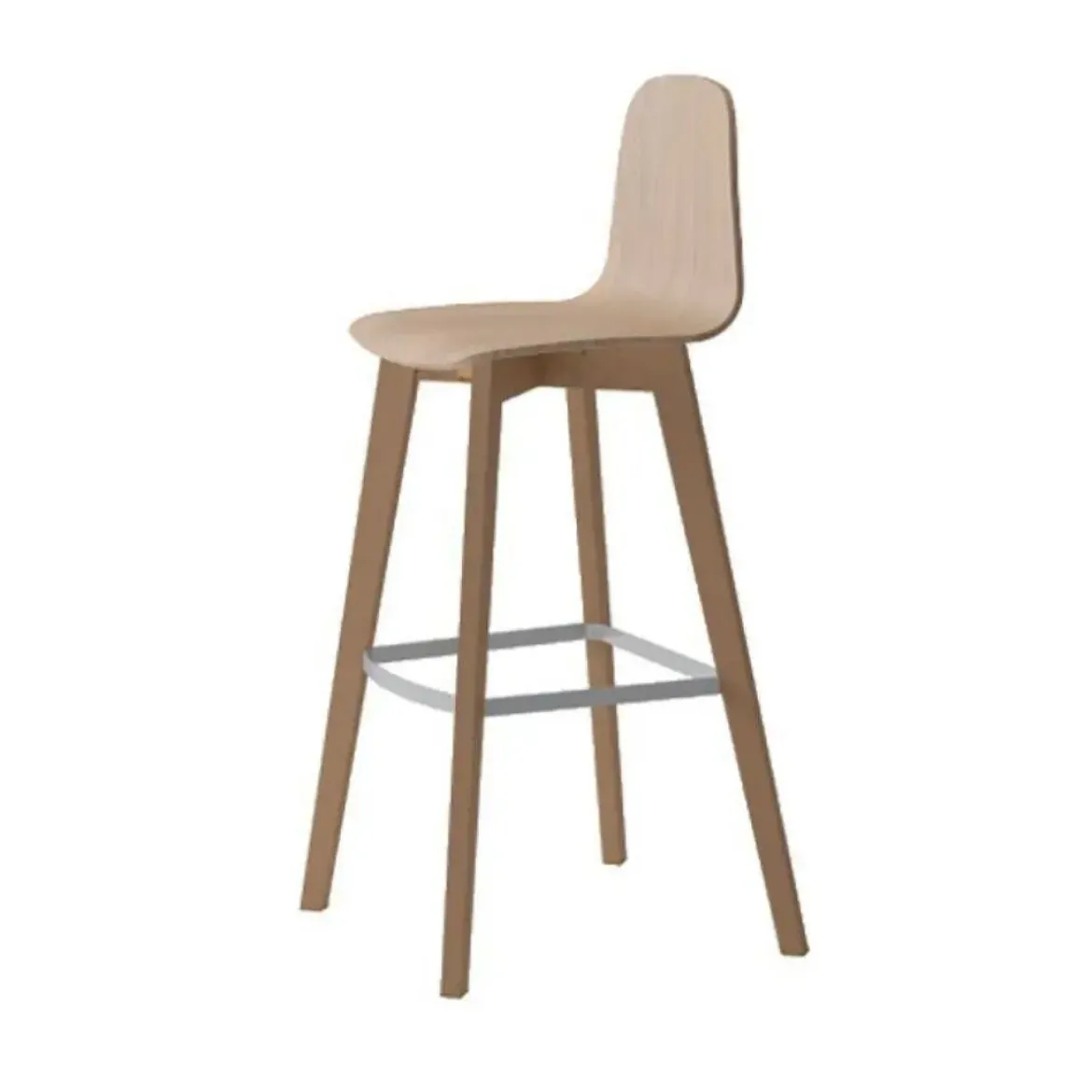 Taburete de 80 cm con Patas y Asiento de Madera de Haya DOLCE