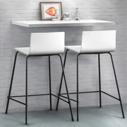 Taburete de Cocina Alto de Metal con Asiento Texturado LIRIO