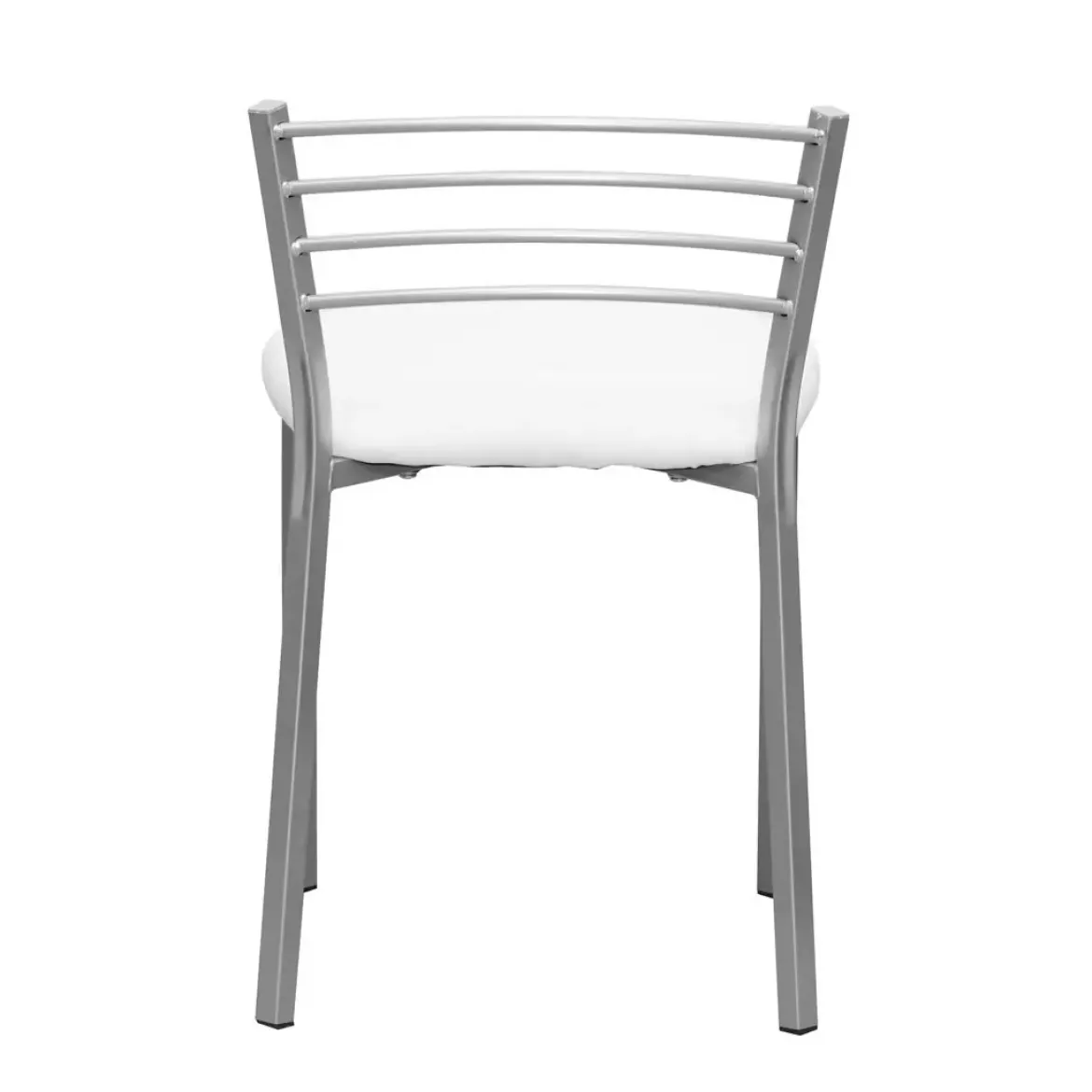 Taburete de Cocina con Estructura Metálica y Polipiel Blanco