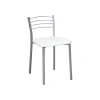 Taburete de Cocina con Estructura Metálica y Polipiel Blanco 10