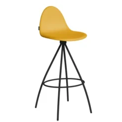Taburete de Cocina con Respaldo y Asiento Tapizado PETRIS