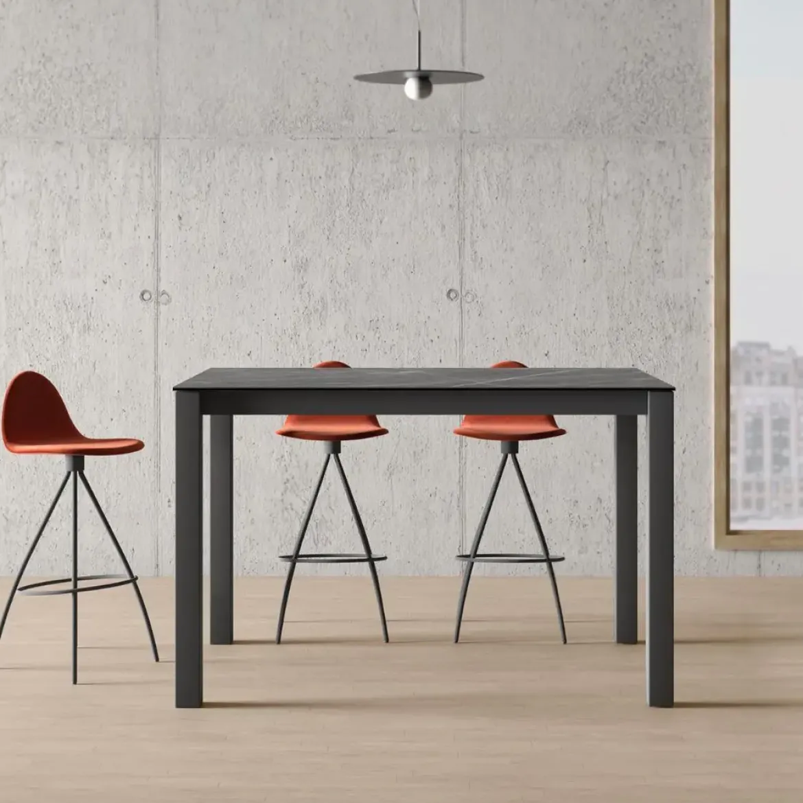 Taburete de Cocina con Respaldo y Asiento Tapizado PETRIS