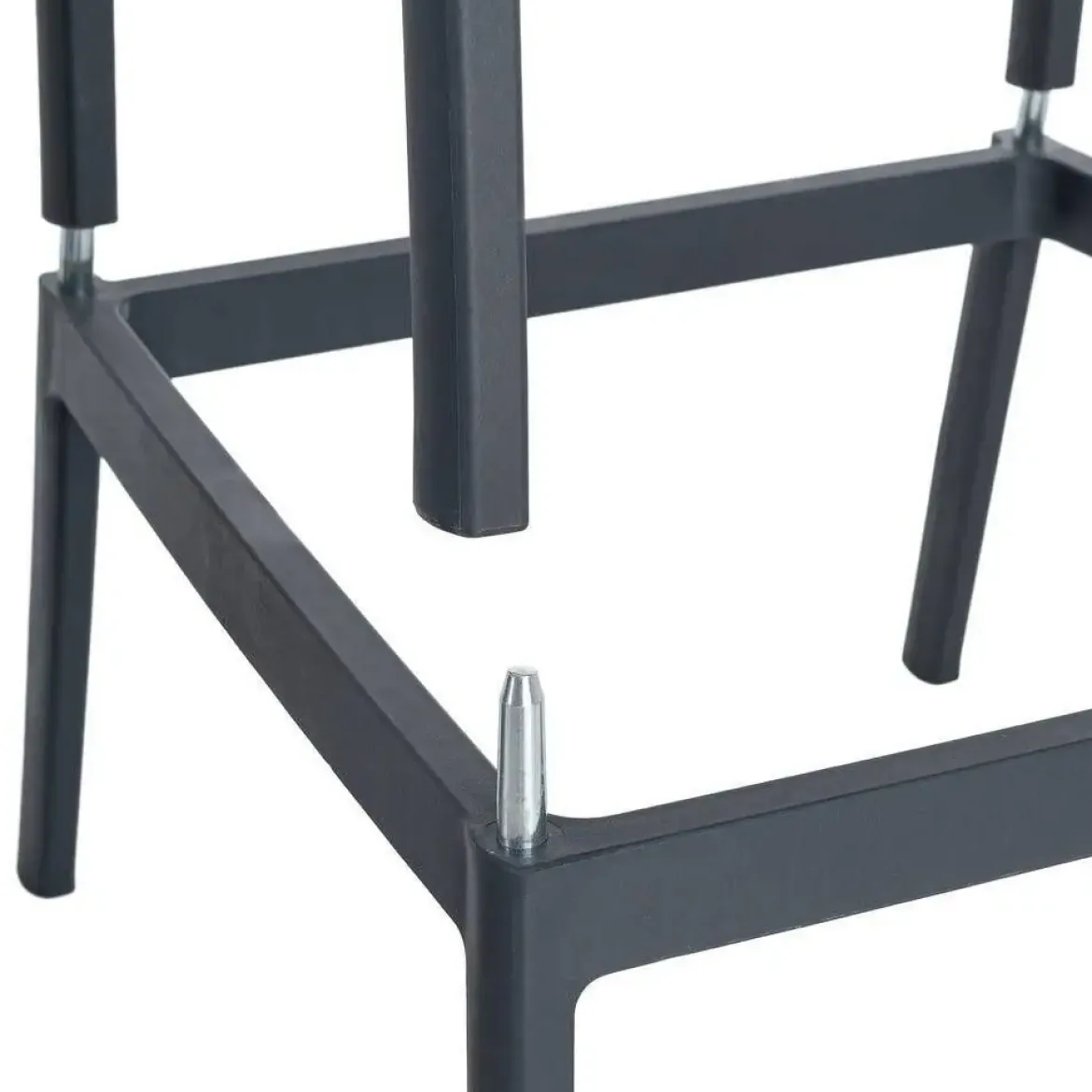Taburete de Cocina Contract con Respaldo de Cuerda Poli Color Antracita 616273