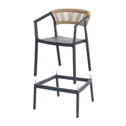 Taburete de Cocina Contract con Respaldo de Cuerda Poli Color Antracita 616273