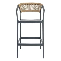 Taburete de Cocina Contract con Respaldo de Cuerda Poli Color Antracita 616273