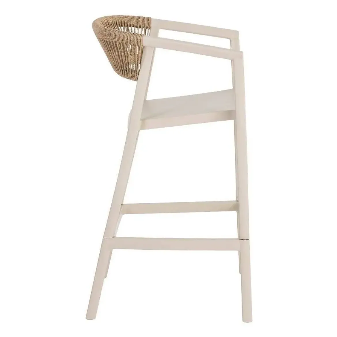 Taburete de Cocina Contract con Respaldo de Cuerda Poli Color Crema 616274