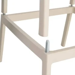 Taburete de Cocina Contract con Respaldo de Cuerda Poli Color Crema 616274
