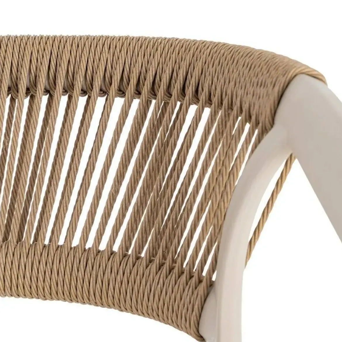 Taburete de Cocina Contract con Respaldo de Cuerda Poli Color Crema 616274
