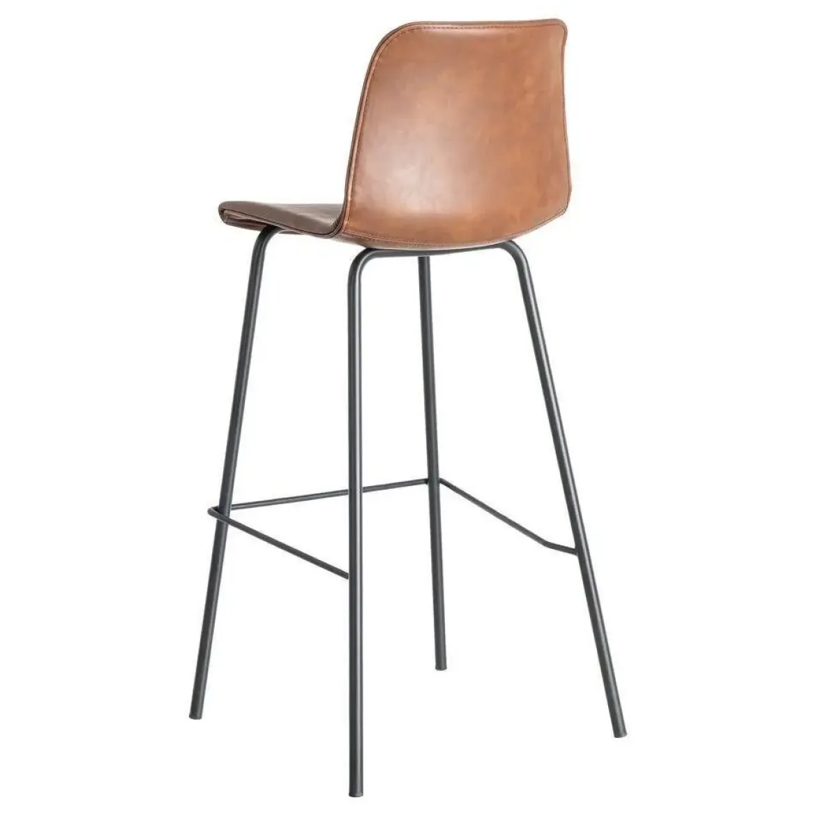 Taburete de Cocina de 47 cm en Metal y Símil Piel Marrón 615510