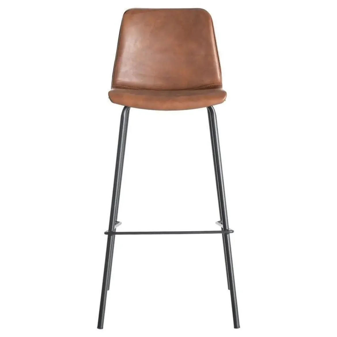 Taburete de Cocina de 47 cm en Metal y Símil Piel Marrón 615510