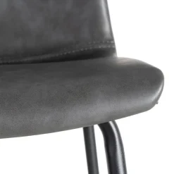 Taburete de Cocina de 47 cm en Metal y Símil Piel Negro 615511