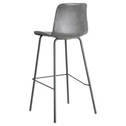 Taburete de Cocina de 47 cm en Metal y Símil Piel Negro 615511