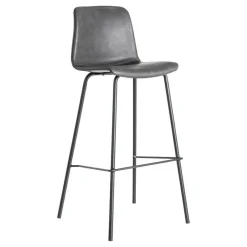 Taburete de Cocina de 47 cm en Metal y Símil Piel Negro 615511
