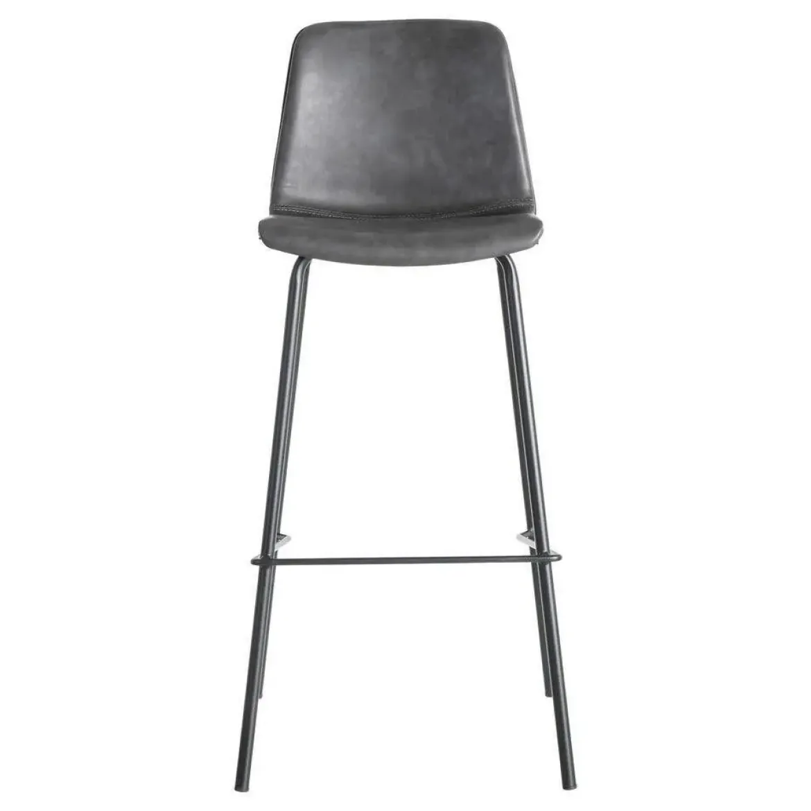 Taburete de Cocina de 47 cm en Metal y Símil Piel Negro 615511
