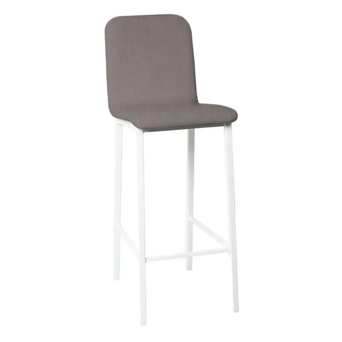 Taburete de Cocina de Metal Blanco con Asiento Tapizado TEBA