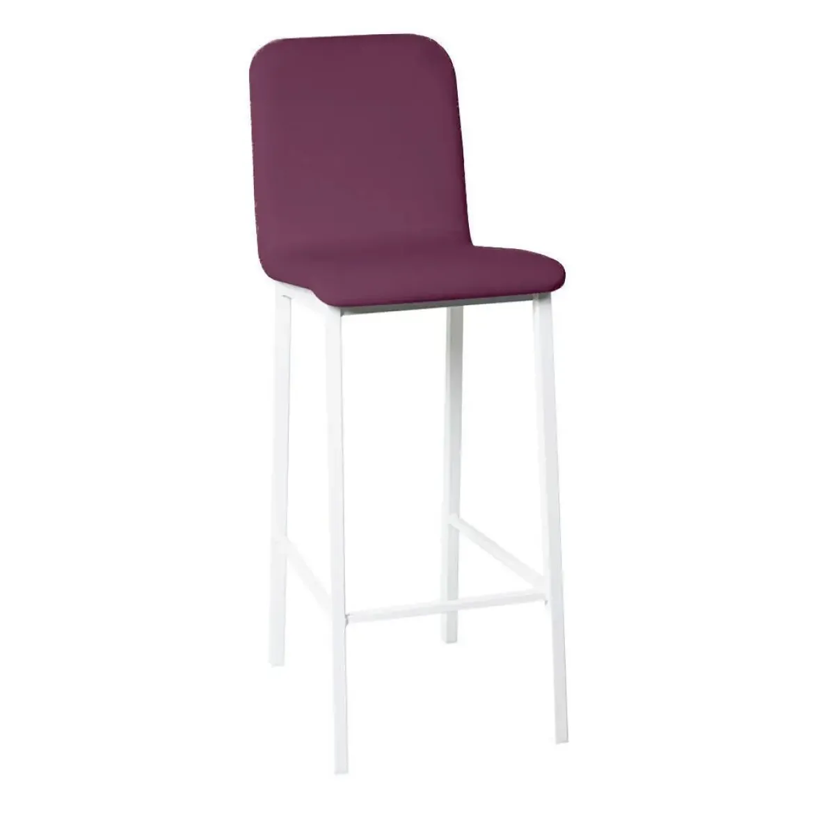 Taburete de Cocina de Metal Blanco con Asiento Tapizado TEBA