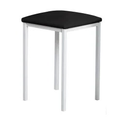 Taburete de Cocina de Metal Blanco con Asiento Tapizado 780/BL