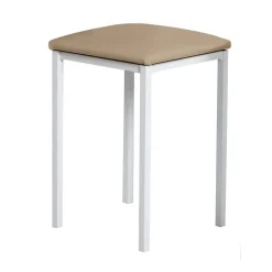 Taburete de Cocina de Metal Blanco con Asiento Tapizado 780/BL